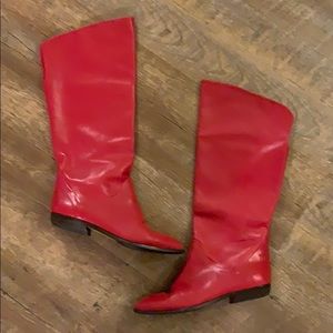 Bandolino Italian Leather red boots